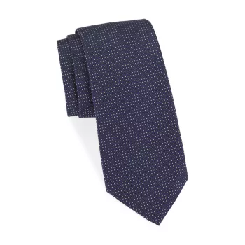 Шелковый галстук с микроточечным принтом ISAIA