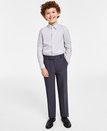 Рубашка стрейч с принтом «гусиные лапки» и длинными рукавами для больших мальчиков Calvin Klein