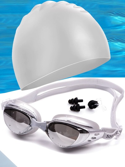 Очки против запотевания, состоящие из 5 предметов, с комплектом плавательных шапочек SHEIN