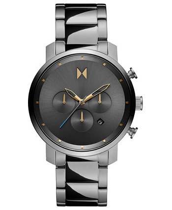 Мужские часы с хронографом, браслет из нержавеющей стали, черный, 45 мм MVMT