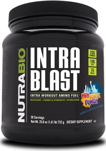 Intra Blast New York Punch - 20 г аминокислот, 10 г EAA, 7 г BCAA, 30 порций NutraBio