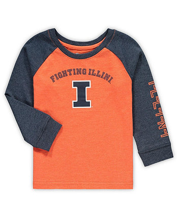 Оранжевая футболка реглан с длинными рукавами для мальчиков и девочек Illinois Fighting Illini Colosseum