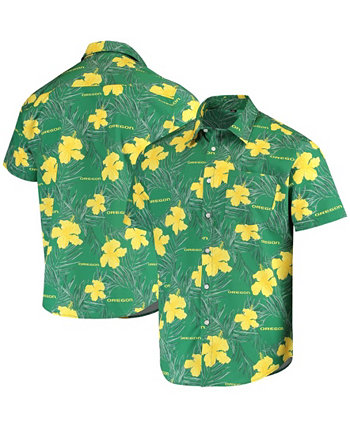 Мужская зеленая рубашка на пуговицах с цветочным рисунком Oregon Ducks FOCO
