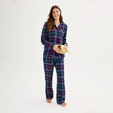 Women's Jammies For Your Families® Christmas Morning Plaid Flannel Top & Bottoms Pajama Set Jammies For Your Families