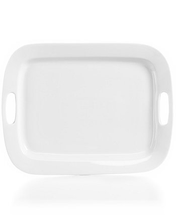 19-дюймовая прямоугольная тарелка с белой посудой, созданная для Macy's The Cellar