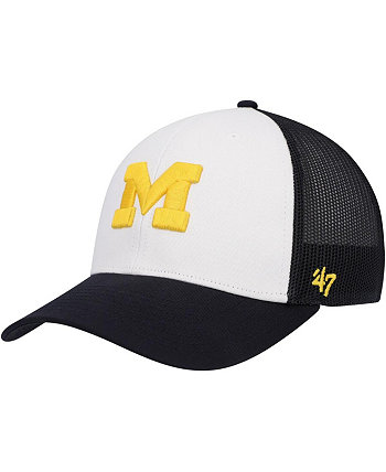 Мужская белая, темно-синяя регулируемая шляпа Michigan Wolverines Freshman Trucker '47 Brand