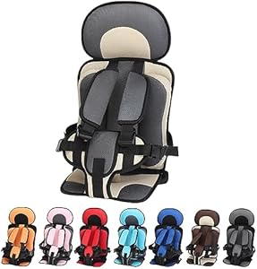 Portable Car Seat Cushion for Travel,Travel Harness with Adjustable Straps,Foldable Golf Cart Baby Seat,Ride Safer Travel Vest (Grey,Big(22.05 * 13.39 * 9.45in)) Oanruyan