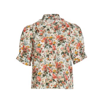 The Fern Floral Button-Front Top The Great