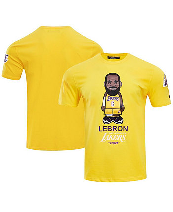 Мужская карикатурная футболка LeBron James Gold Los Angeles Lakers #6 Pro Standard