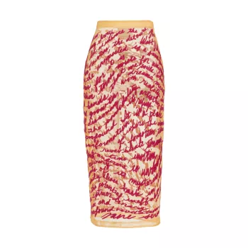 Прозрачная юбка миди Cheever Cursive с вышивкой Lingua Franca