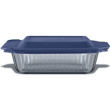 Pyrex Colors Tinted Dreams Smoke 8-in. x 8-in. Baking Dish with Plastic Lid Pyrex