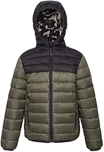 Rokka&Rolla Boys' Reversible Lightweight Puffer Jacket Hooded Water-Resistant Winter Coat Rokka&Rolla