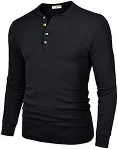 Derminpro Men's Henley Cotton Casual Short/Long Sleeve Lightweight Button T-Shirts Derminpro