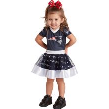 Girls Toddler Navy New England Patriots Tutu Tailgate Game Day V-Neck Costume Jerry Leigh