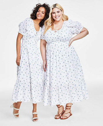 Women's Short-Sleeve Clip-Dot Midi Dress, XXS-4X, Created for Macy's And Now This