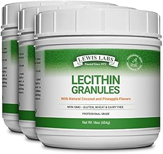 Lecithin Granules Supplement | Natural Soy Lecithin Powder (Порошок) is an Excellent Source of Phosphatidyl Choline | Lactation Support, Immune Function & Support Brain Health, 16 oz (Унции) Lewis Labs