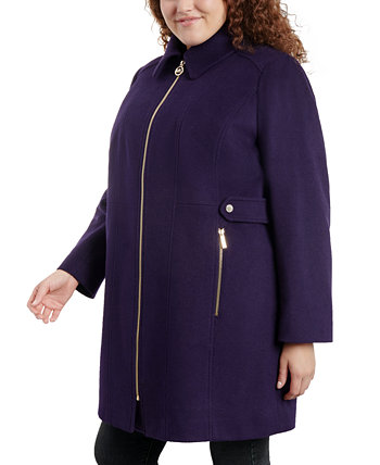 Женское пальто больших размеров с клубным воротником и молнией спереди Michael Kors
