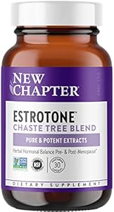 New Chapter Peri-Menopause Supplement - Estrotone Herbal Hormone-Balance Blend with Black Cohosh to Reduce Hot Flashes & Night Sweats - 30 ct Vegetarian Capsule New Chapter