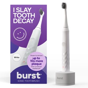 Burst Sonic Electric Toothbrush for Adults, 3 Modes, Soft Bristles, White Burst