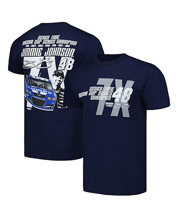 Мужская темно-синяя двусторонняя футболка Jimmie Johnson 7x Champ Hendrick Motorsports Team Collection