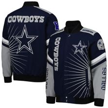 Мужская куртка G-III Sports by Carl Banks темно-синяя/серебристая Dallas Cowboys Extreme Red Zone на застежках In The Style