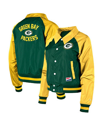 Женская зеленая куртка с застежкой-кнопкой Green Bay Packers Coaches реглан New Era