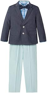 Nautica Boys' 4-Piece Suit Set with Dress Shirt, Tie, Jacket, and Pants Nautica