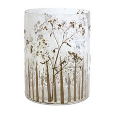 Melrose Dried Floral 8&#34; Glass Candle Holder Melrose