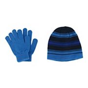 Grand Sierra Kids' 4-7 Striped 2-Piece Winter Beanie and Glove Set Grand Sierra