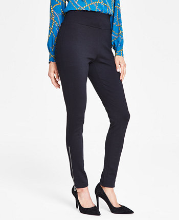 Женские узкие брюки понте-трикотаж с застежкой-молнией, созданные для Macy's I.N.C. International Concepts