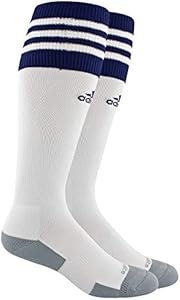 adidas Unisex Copa Zone Cushion II Soccer Sock (1-Pair), White/New Navy, 9-13 Adidas