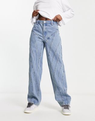 Широкие джинсы Signature с 8 передними швами, средняя стирка Signature 8