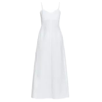 Cotton-Blend Sleeveless Fit & Flare Midi-Dress Victoria Beckham