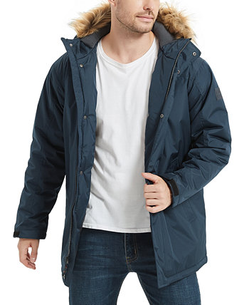 Мужская куртка для подводного плавания с молнией во всю длину и отделкой из искусственного меха на капюшоне HAWKE & CO