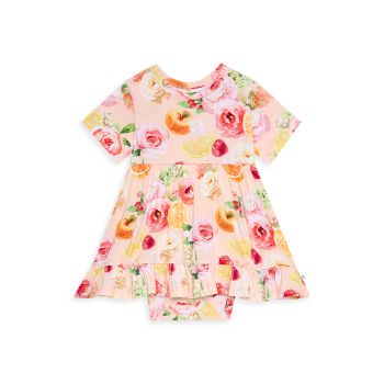 Baby Girl's Jill Marie Floral Fruit Print Dress With Bloomers Posh Peanut