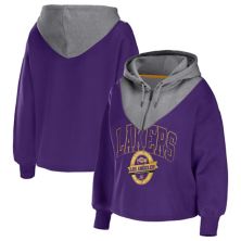 Women's WEAR by Erin Andrews Purple Los Angeles Lakers Pieced Quarter-Zip Hoodie Jacket Unbranded