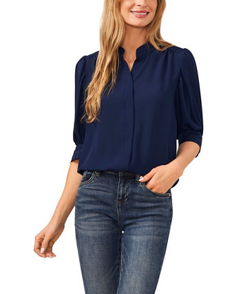 Women's Elbow Sleeve Collared Button Down Blouse CeCe