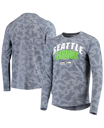 Men's College Navy Seattle Seahawks Camo Long Sleeve T-shirt MSX by Michael Strahan