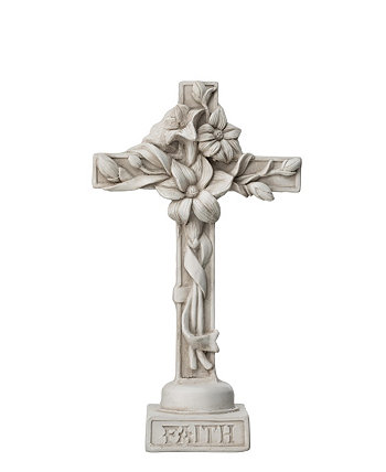 Holy Cross with Lily Garden Statue Glitzhome