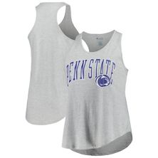 Women's Profile Heather Gray Penn State Nittany Lions Arch Logo Racerback Scoop Neck Tank Top Profile