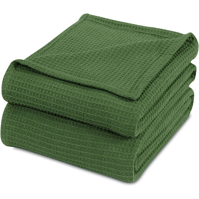 Luxurious Combed Cotton Waffle Weave Super Soft, Cozy Warm, Breathable, Stylish, All Season Thermal Blankets Twin/Full/Queen/King COZY TRENDS