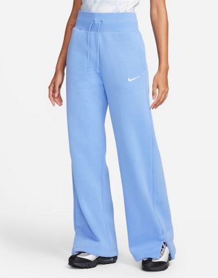 Брюки-джоггеры Nike Phoenix Fleece высокой посадки с широкими штанинами в синем цвете для женщин Nike