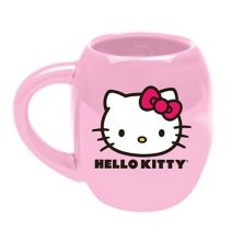 Hello Kitty 18 унций. Овальная розовая керамическая кружка Licensed Brand