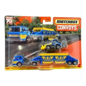 Matchbox Convoys Metal Vehicle - FORD C900 CABOVER & MBX GRAVEL TRAILER w/ BACKHOE [HLM87] Mattel