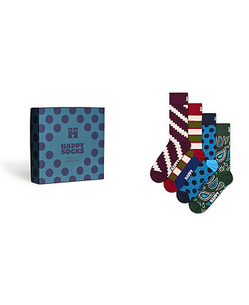 Men's New Vintage-Like Socks Gift Set, Pack of 4 Happy Socks