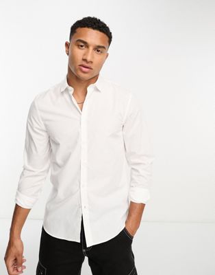 Белая рубашка из поплина с длинными рукавами New Look New Look
