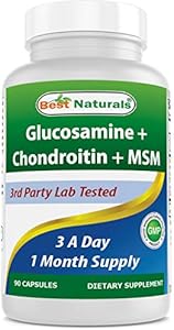 Best Naturals, Glucosamine Chondroitin MSM Supplements, 2600 mg per Serving, 90 Capsules (90 Count (Pack of 1)) Best Naturals