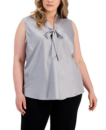 Блуза без рукавов больших размеров с завязками на воротнике Kasper