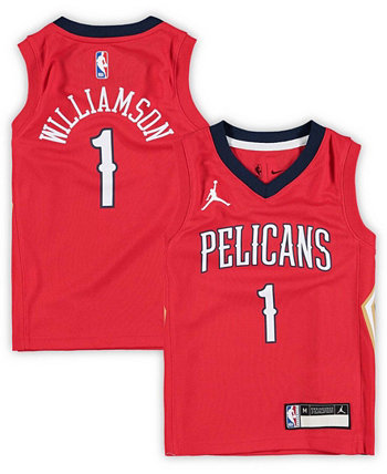 Девочки и мальчики дошкольного возраста Zion Williamson Red New Orleans Pelicans 2020, 21 Fast Break Replica Jersey Statement Edition Jordan