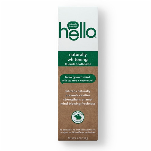 Натуральная отбеливающая зубная паста с фтором Hello -- 4,7 унции Hello